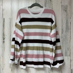 NWOT Oversized Stripe Sweater Size XL